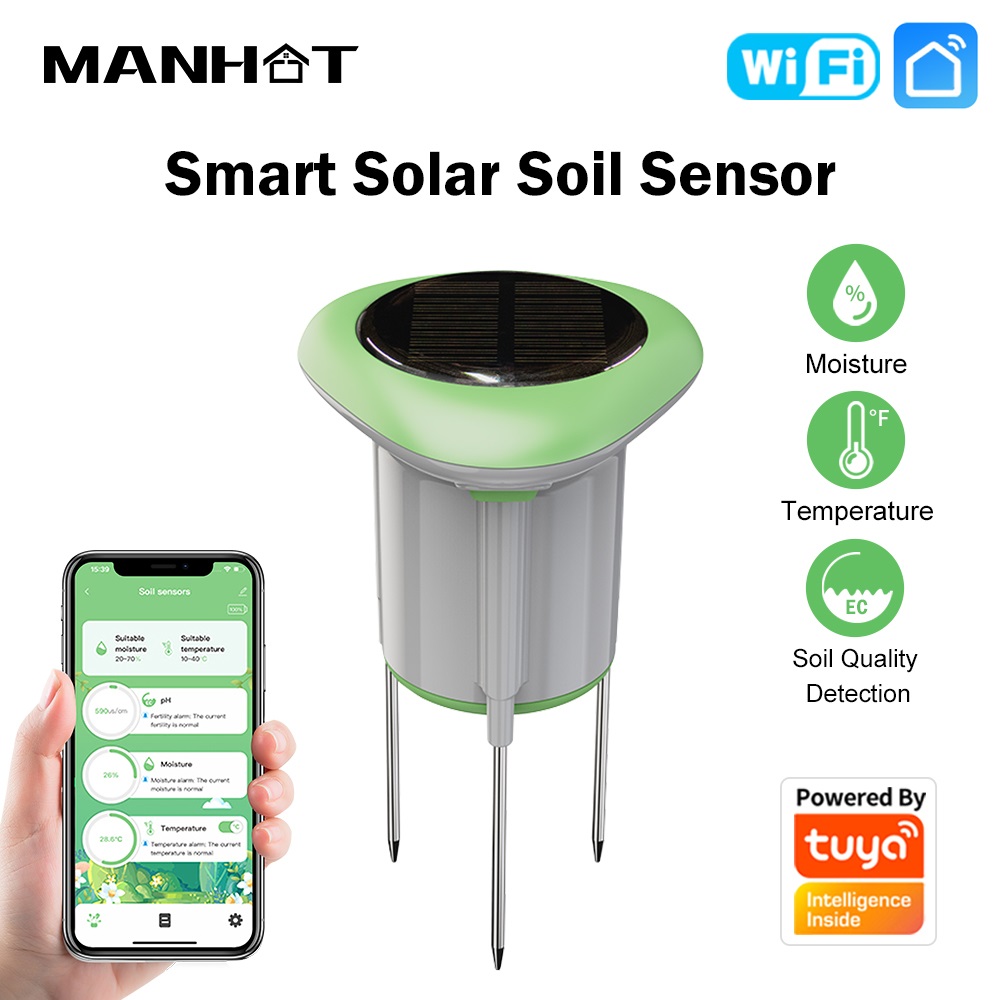 Smart Garden Solar - MANHOT WiFi Smart Solar Soil Sensor