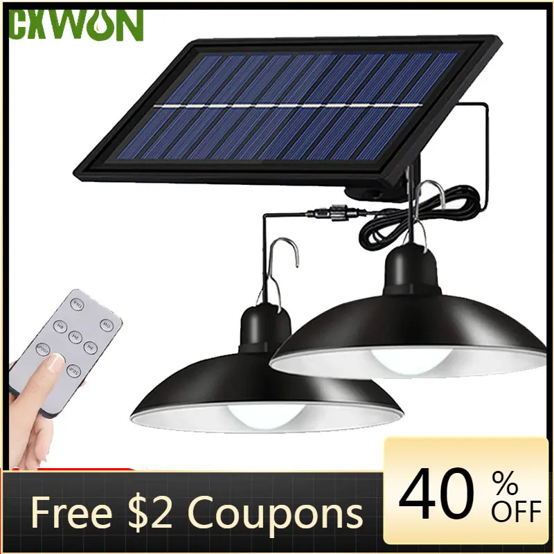 Smart Garden Sheds - Double Head Solar Pendant Lights Outdoor