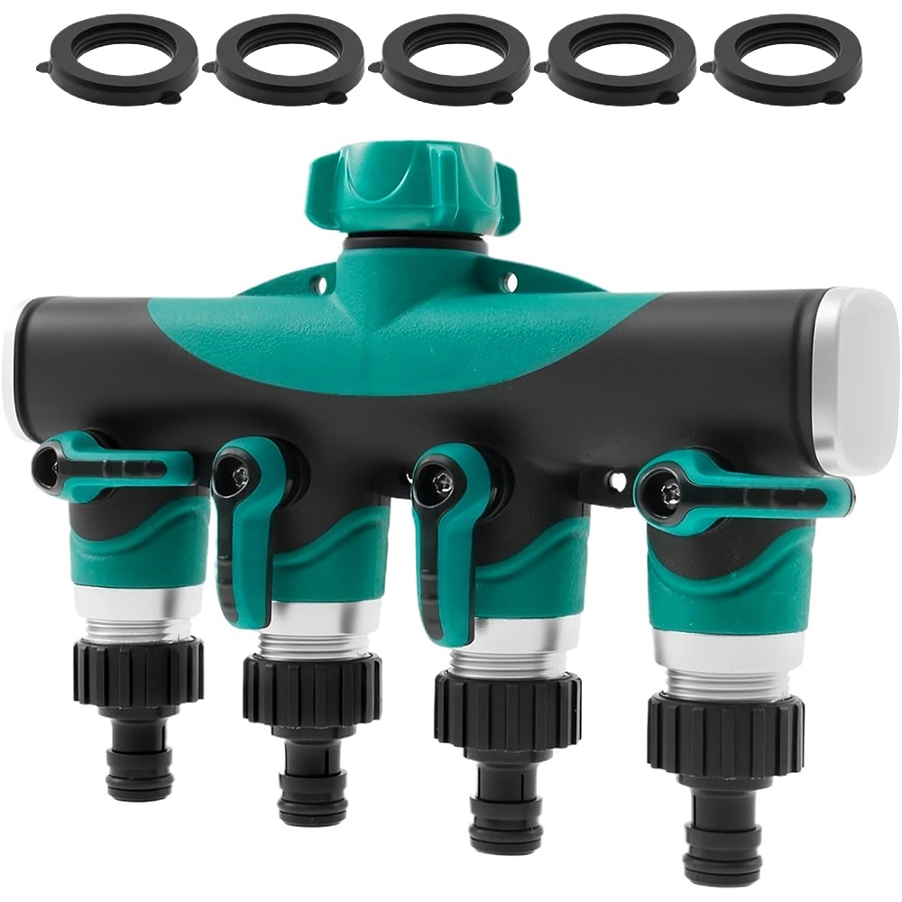 Smart Garden Hose Valve - Heavy Duty Metal 4 Way 3/4''