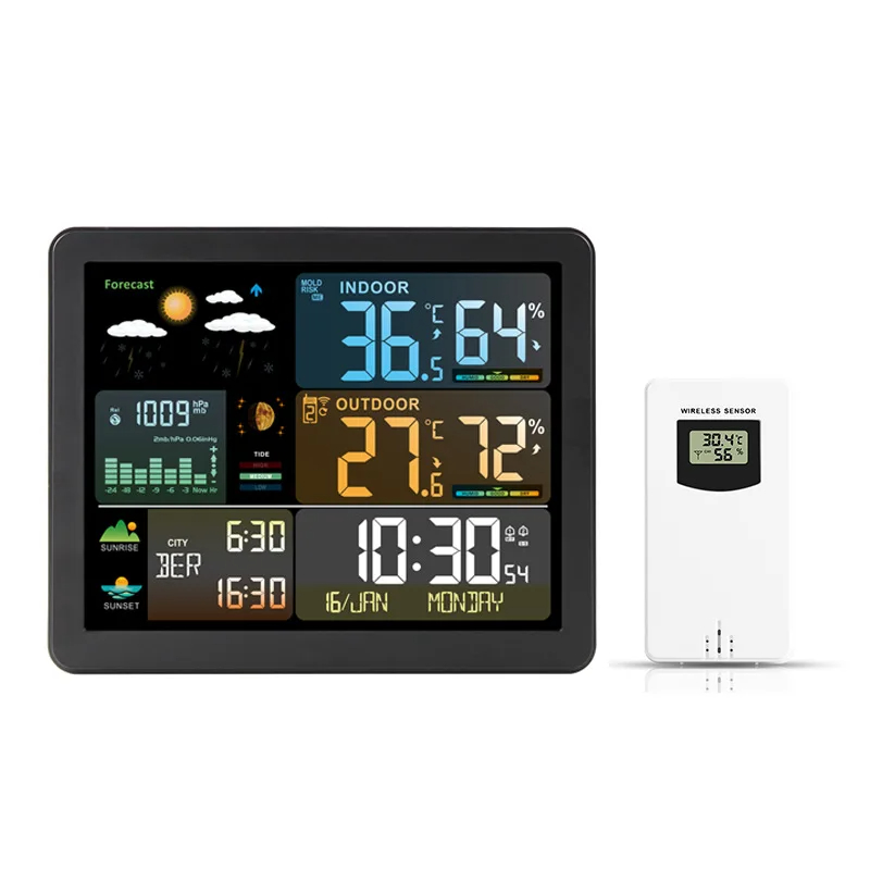 Garden Weather Station - Digital Weather Station Clock Indoor Outdoor