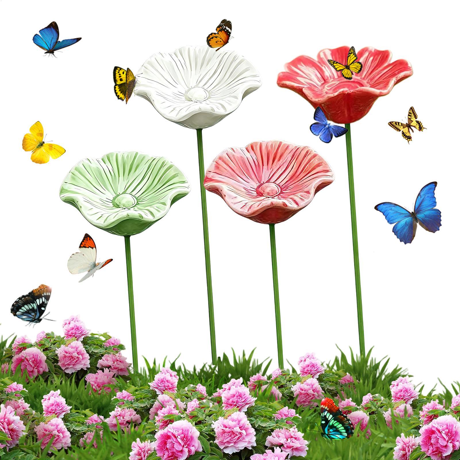 Garden Weather Station - 4Pcs Ceramic Bee Watering Bowl Handmade