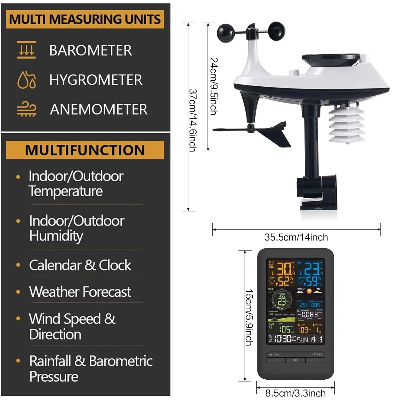 WiFi Weather Station Wind Spee - Smart Garden Outdoor Clocks ulasan dan harga
