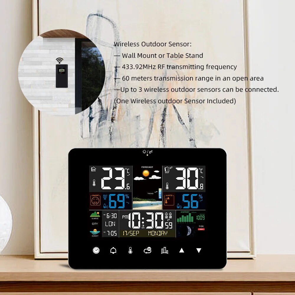 FJ3362G Weather Station Alarm  - Garden Weather Station ulasan dan harga
