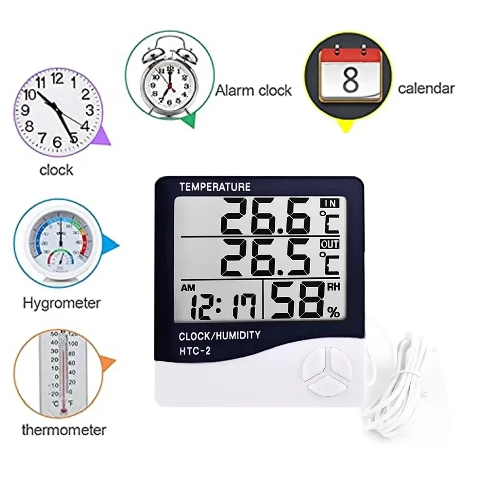 Indoor LCD Digital Thermometer - Garden Weather Station ulasan dan harga