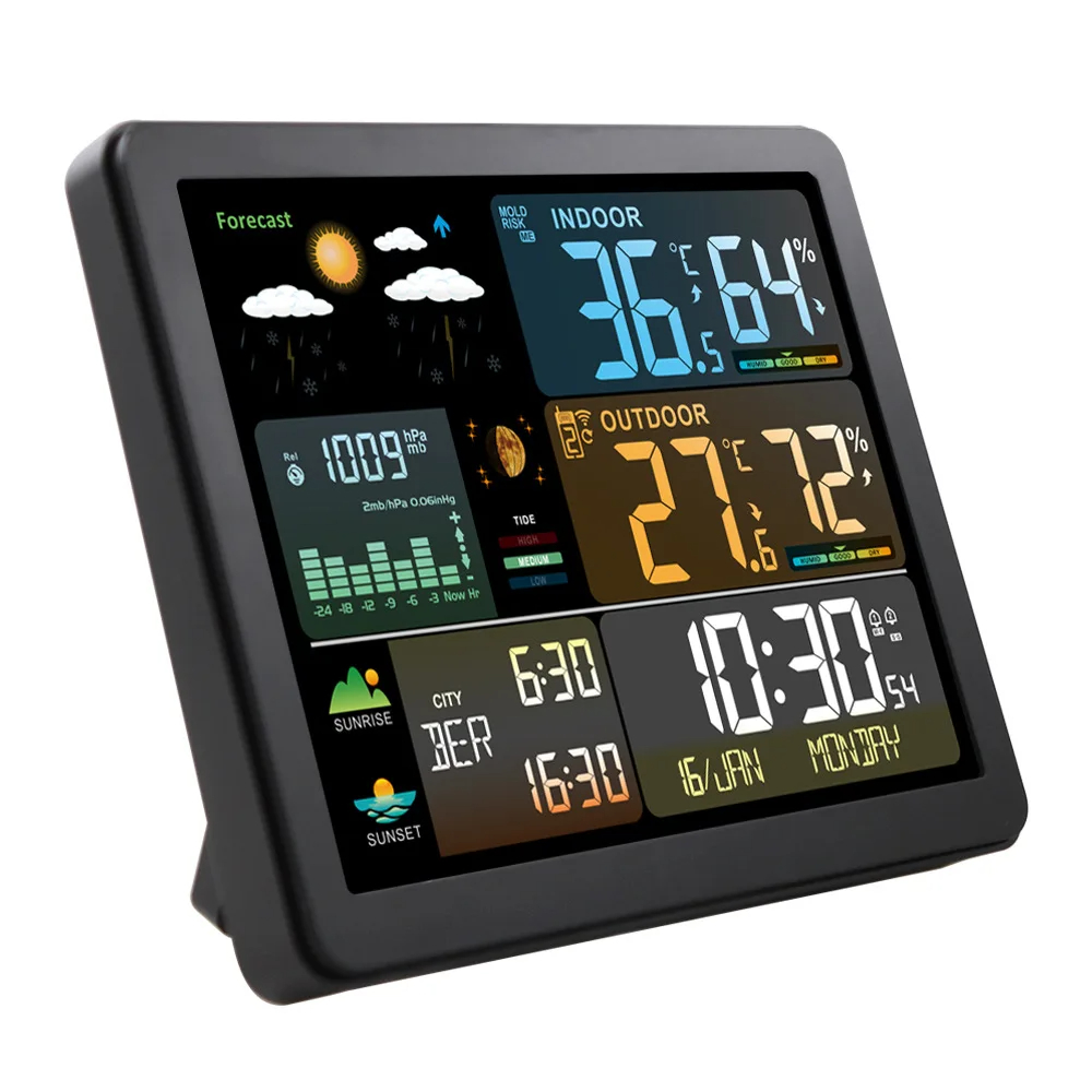 Digital Weather Station Clock  - Garden Weather Station ulasan dan harga